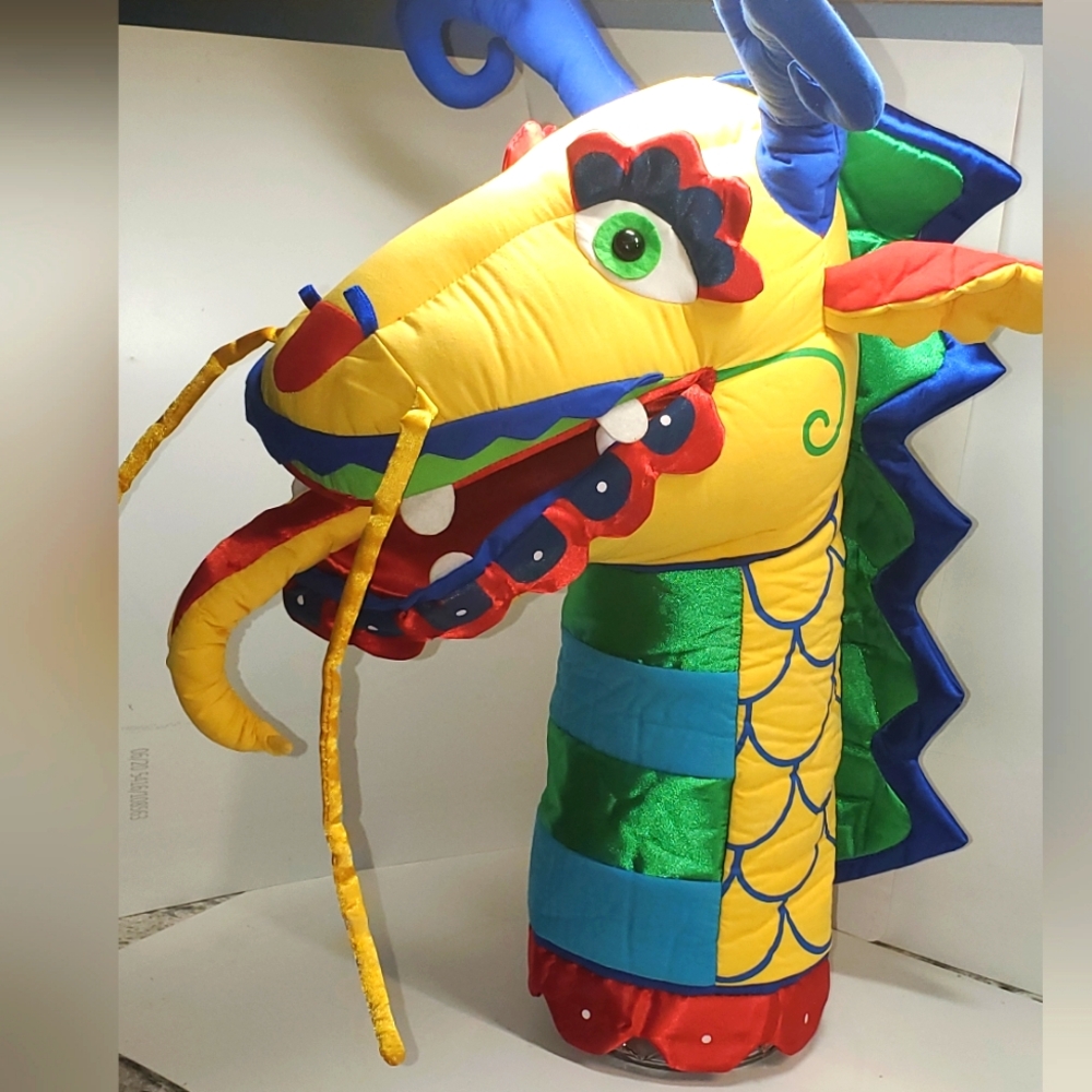 ManhattanToy Large Hand Puppet Dragon Color-block Y2K